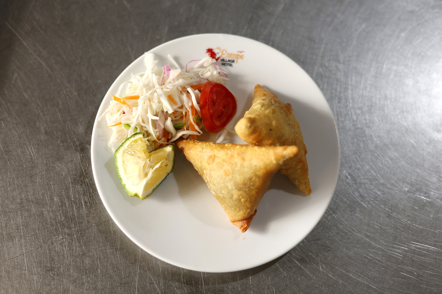 A pair of samosas