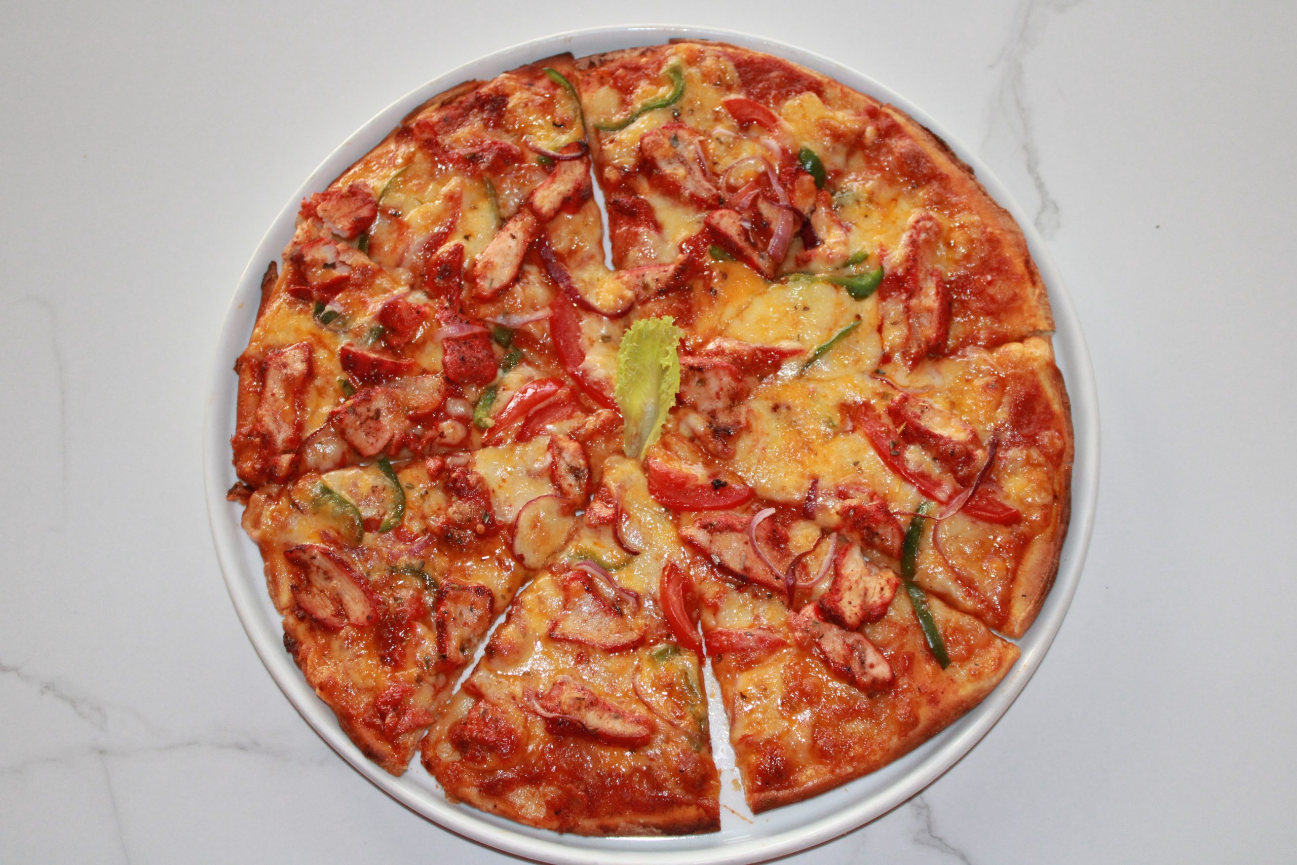 Barbeque chicken pizza